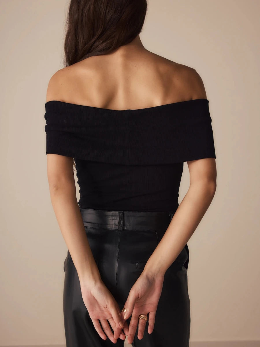 Blusa Livia Malha Preta - Bonne Soirée