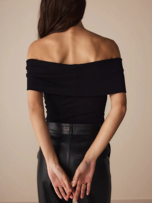 Blusa Livia Malha Preta - Bonne Soirée