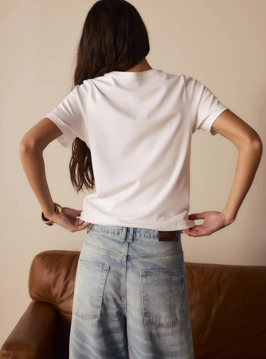 T-shirt Olívia Pima Branca - Bonne Soirée