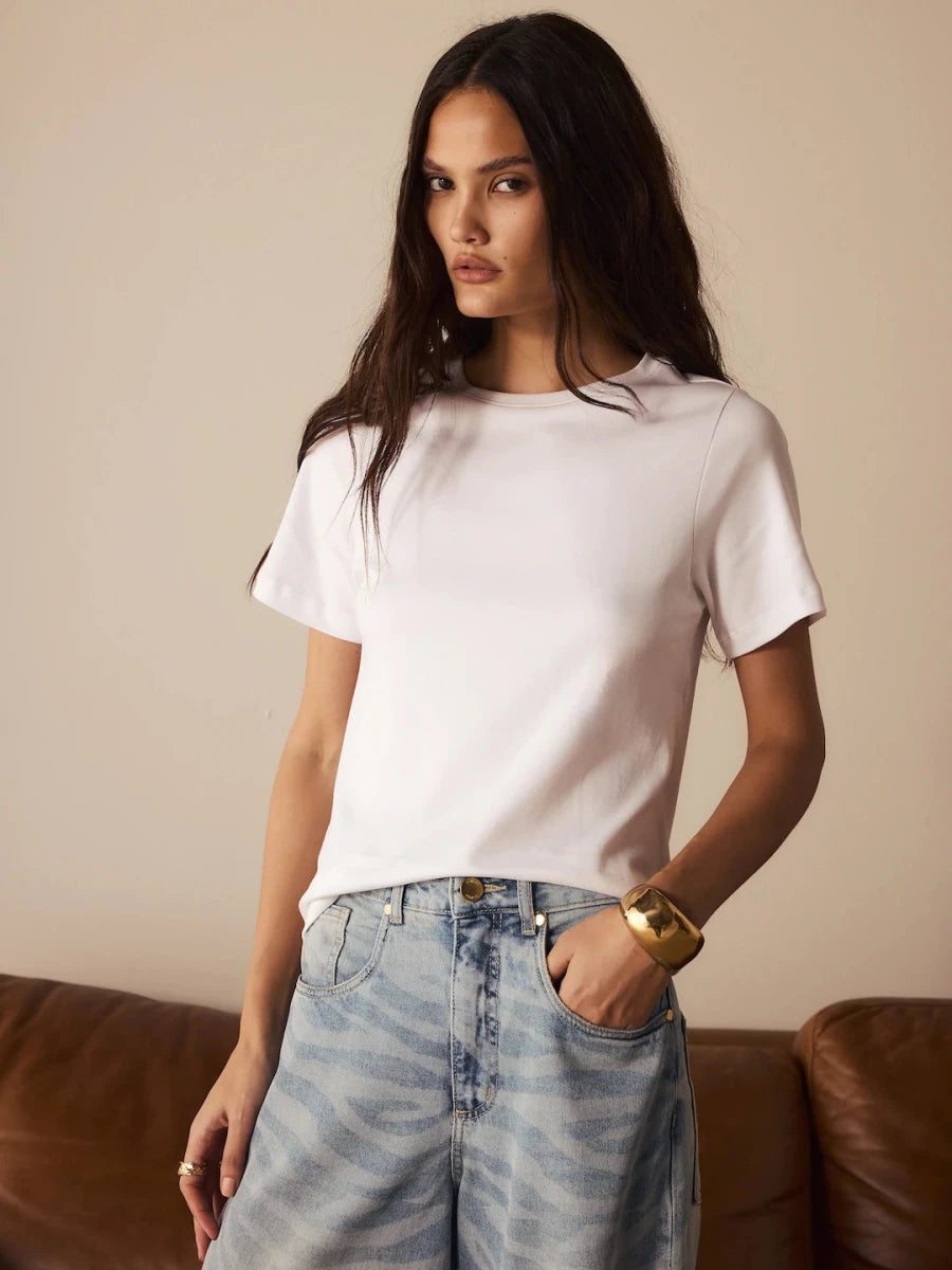 T-shirt Olívia Pima Branca - Bonne Soirée