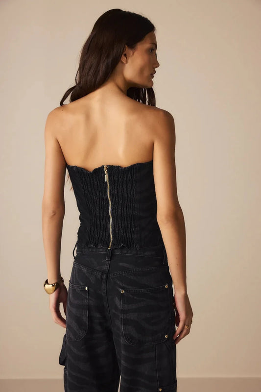 PRÉ - VENDA Top Kayra Jeans Zebra - Entrega a partir de 12/03 - Bonne Soirée