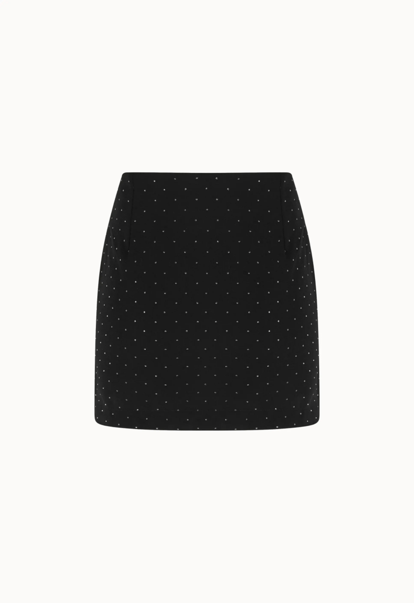 Mini Saia Brilho Lara - Preto - Bonne Soirée