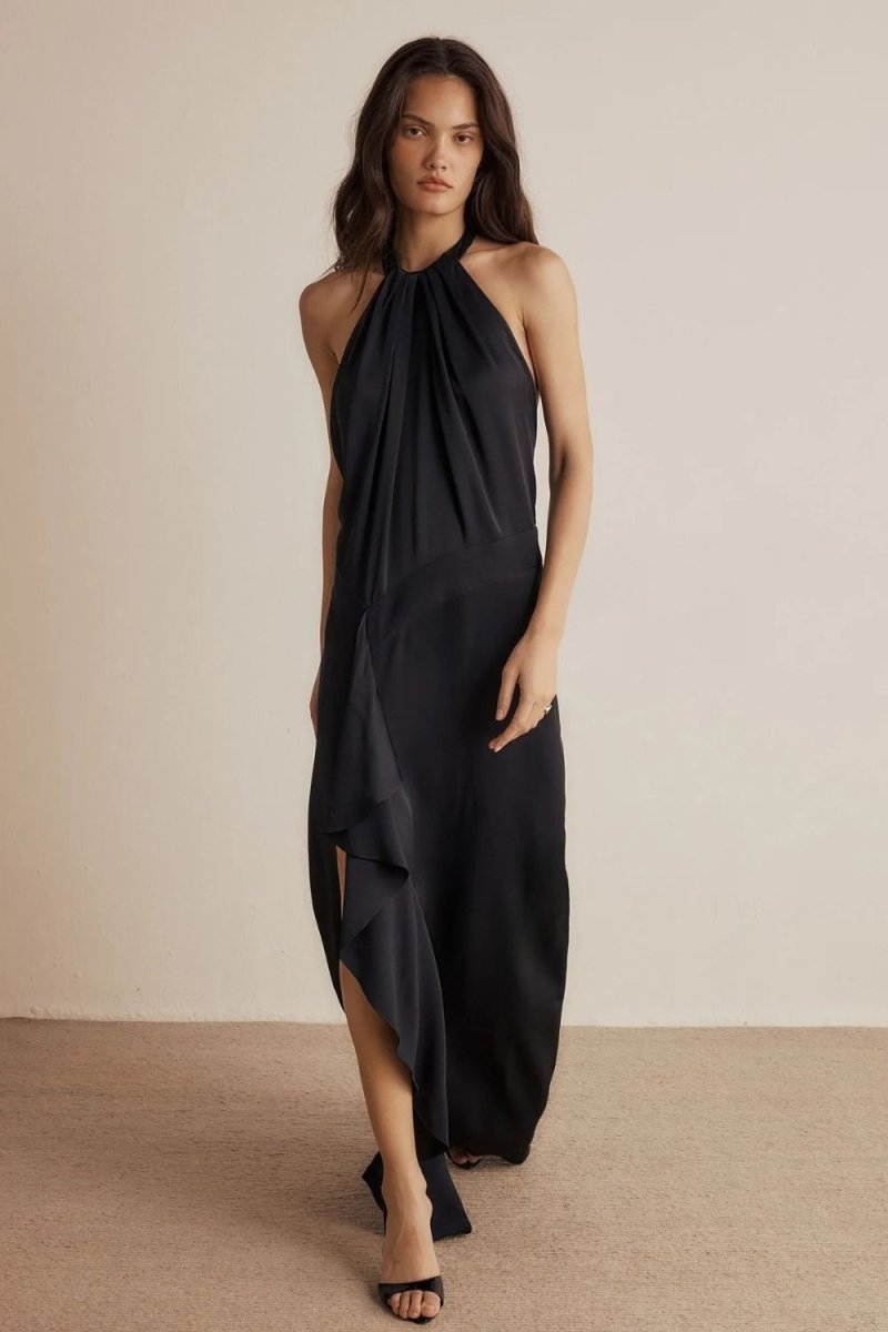 Vestido Longo Serena Crepe - Preto - Bonne Soirée