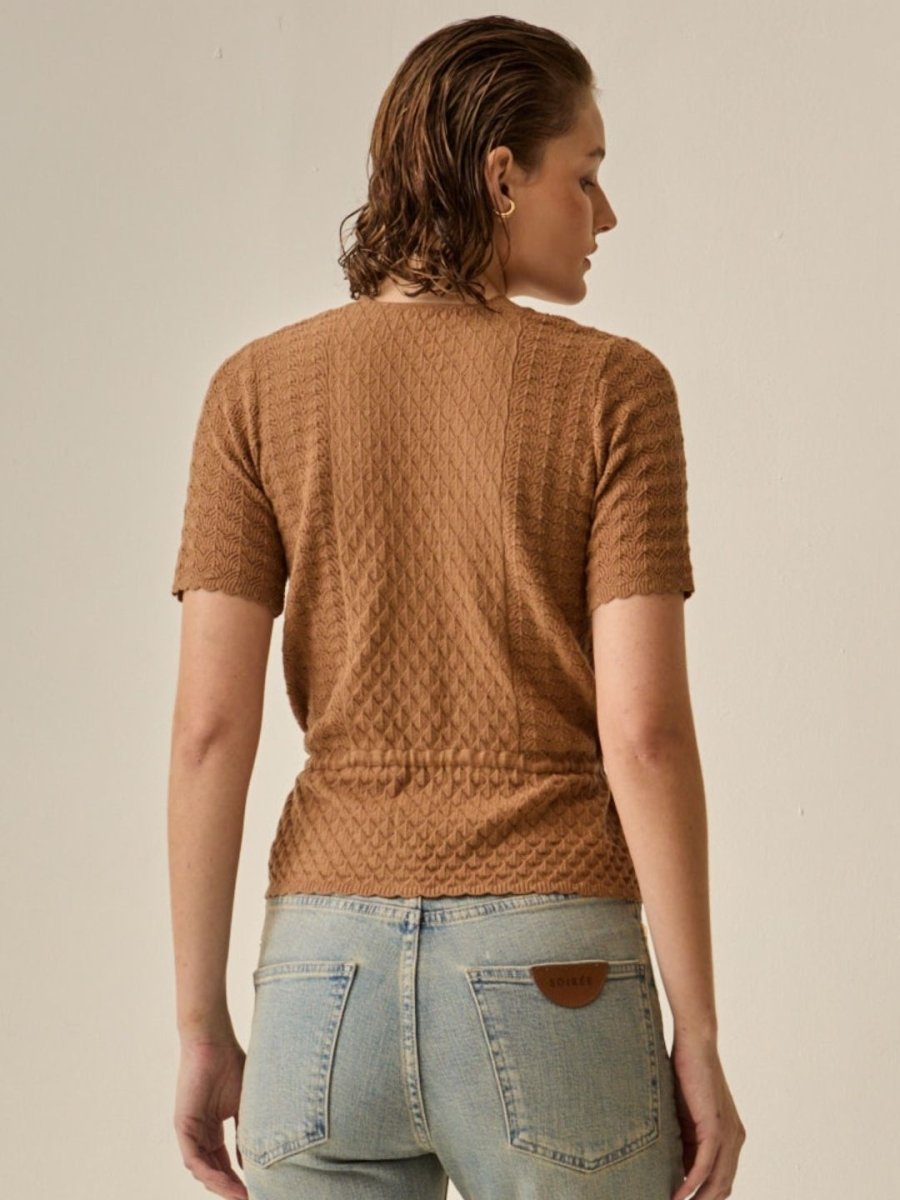 Blusa Clarisse Tricot Caramelo - Bonne Soirée