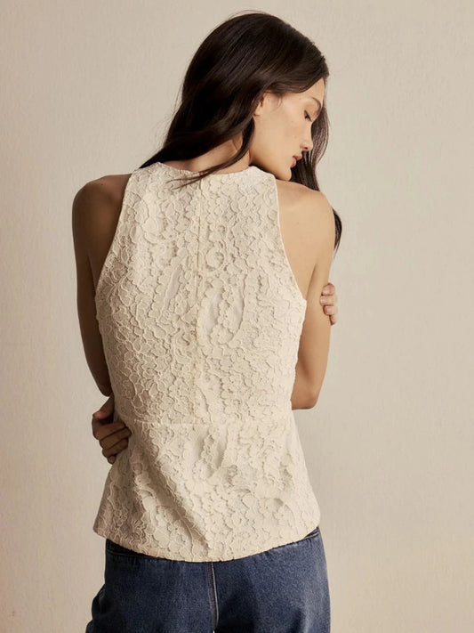 Blusa Aline Renda Vanilla - Bonne Soirée