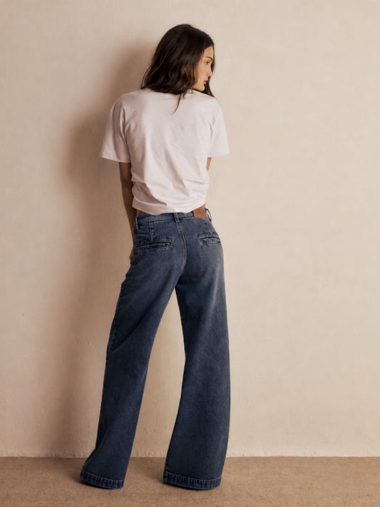Calça Bardot Jeans Azul Médio - Bonne Soirée