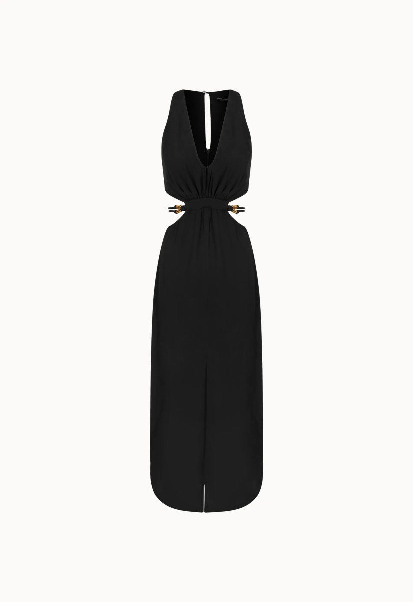 Vestido Recortes Patrice - Preto - Bonne Soirée