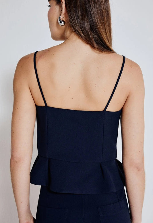 Top Crepe Marine - Azul Marinho - Bonne Soirée