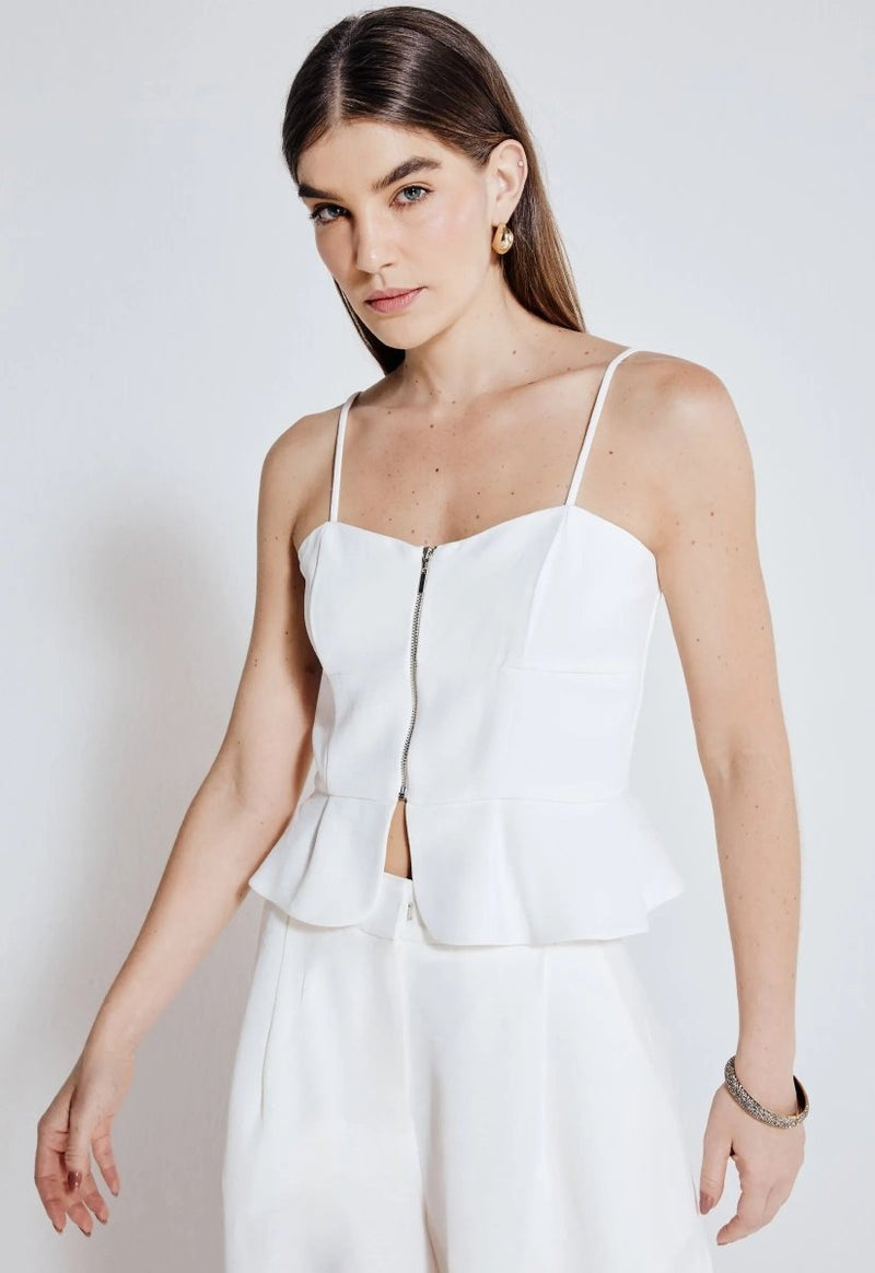 Top Crepe Marine - Off White - Bonne Soirée