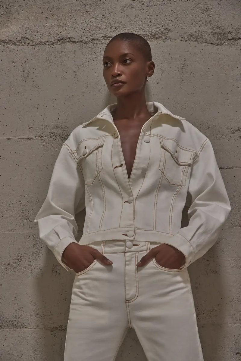 Jaqueta Margot Jeans Off - White - Bonne Soirée