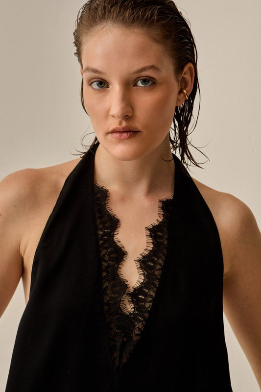 Blusa Bruni Crepe - Preta | PRÉ - VENDA entregas a partir de 28/04 - Bonne Soirée