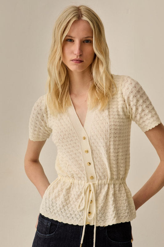 Blusa Clarisse Tricot Off White - Bonne Soirée