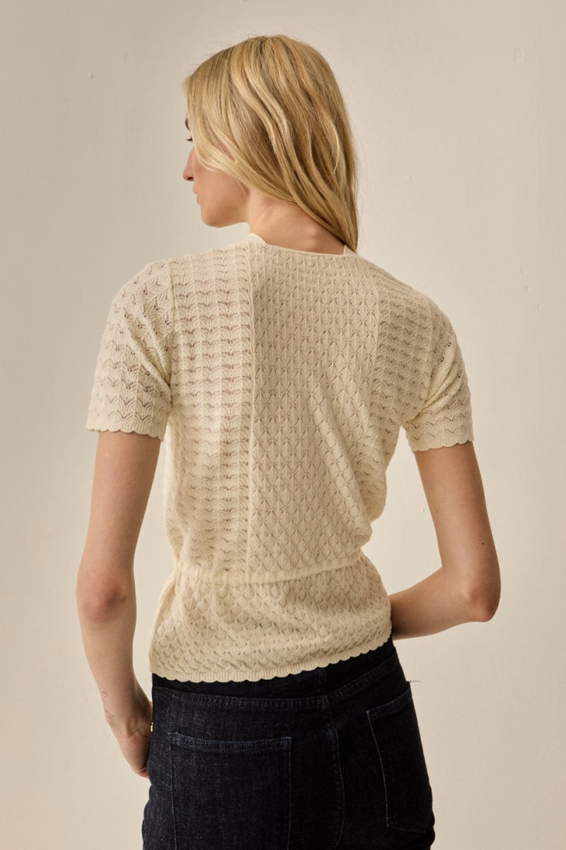 Blusa Clarisse Tricot Off White - Bonne Soirée