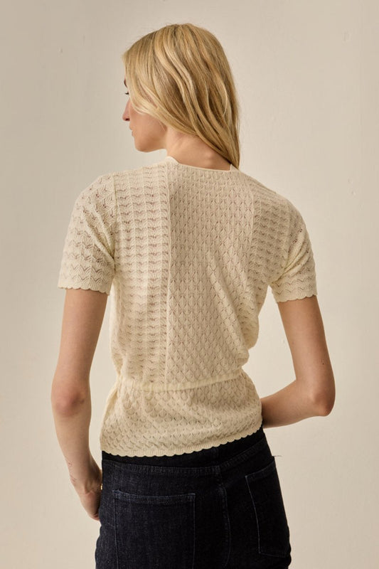 Blusa Clarisse Tricot Off White - Bonne Soirée