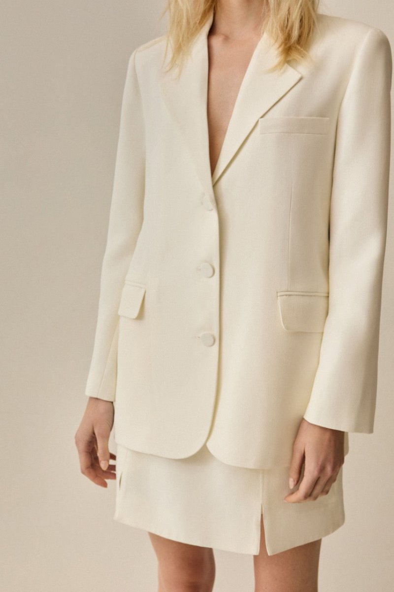 Blazer Elle Alfaiataria Off - White - Bonne Soirée