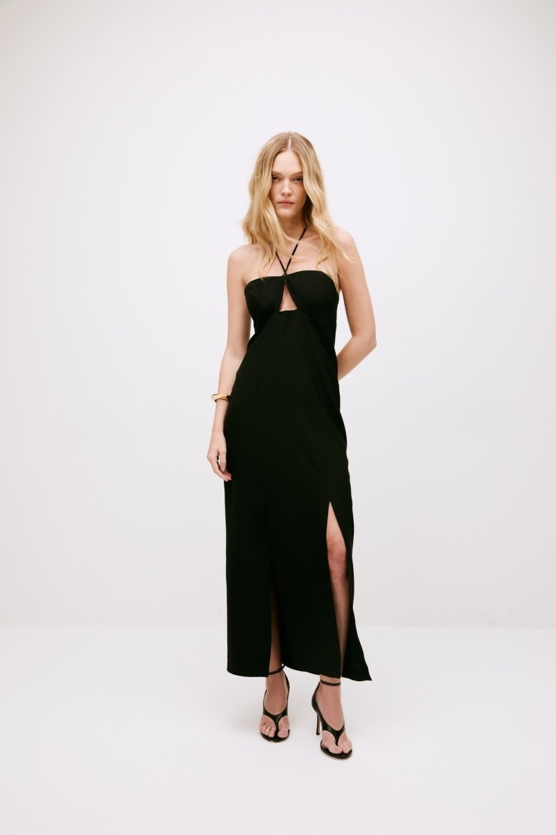 Vestido Madalena Crepe Preto - Bonne Soirée