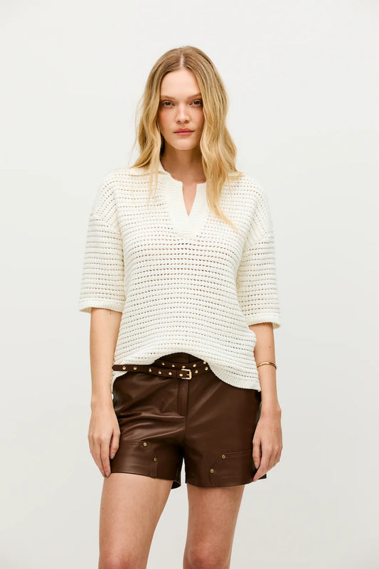 Blusa Helene Tricot Off - white - Bonne Soirée