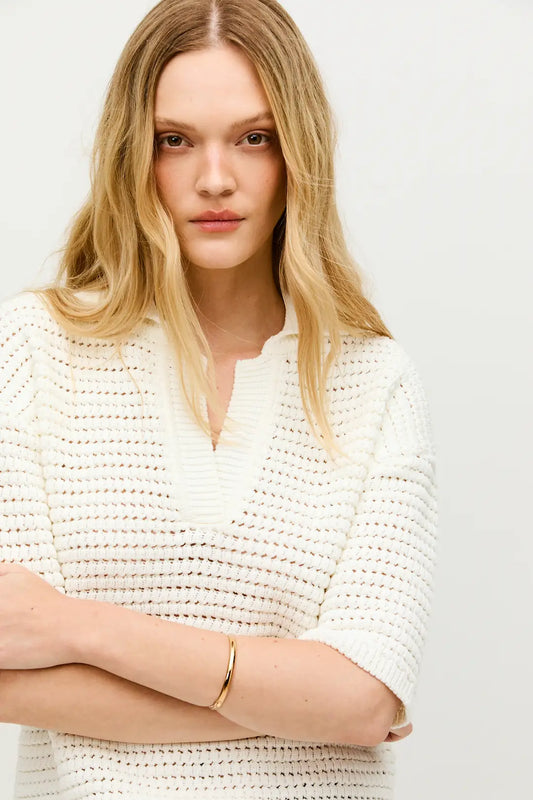 Blusa Helene Tricot Off - white - Bonne Soirée