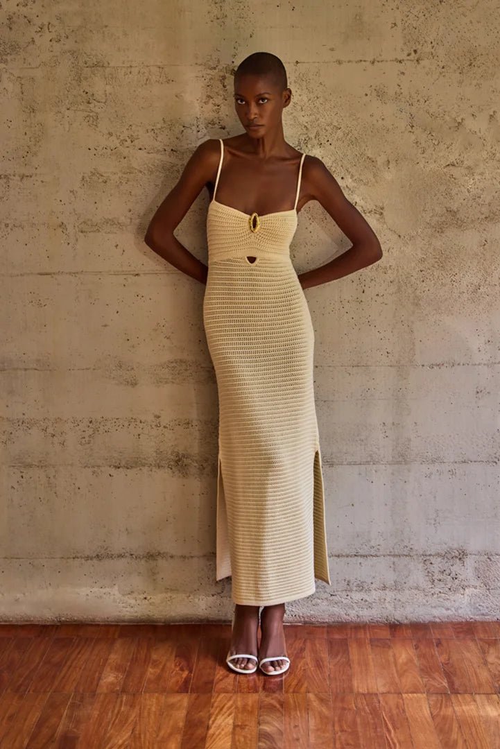 Vestido Louyse Tricot Vanilla - Bonne Soirée