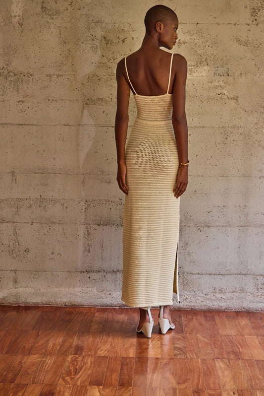 Vestido Louyse Tricot Vanilla - Bonne Soirée