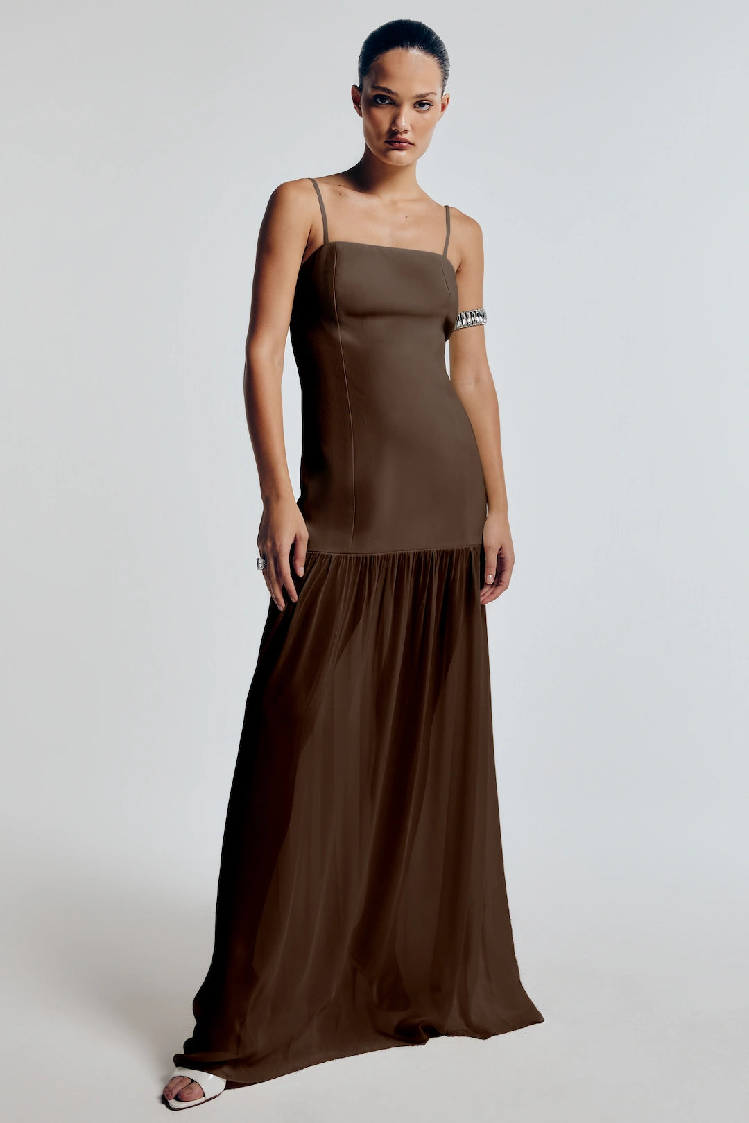 Vestido Longo Lanine Marrom - Bonne Soirée