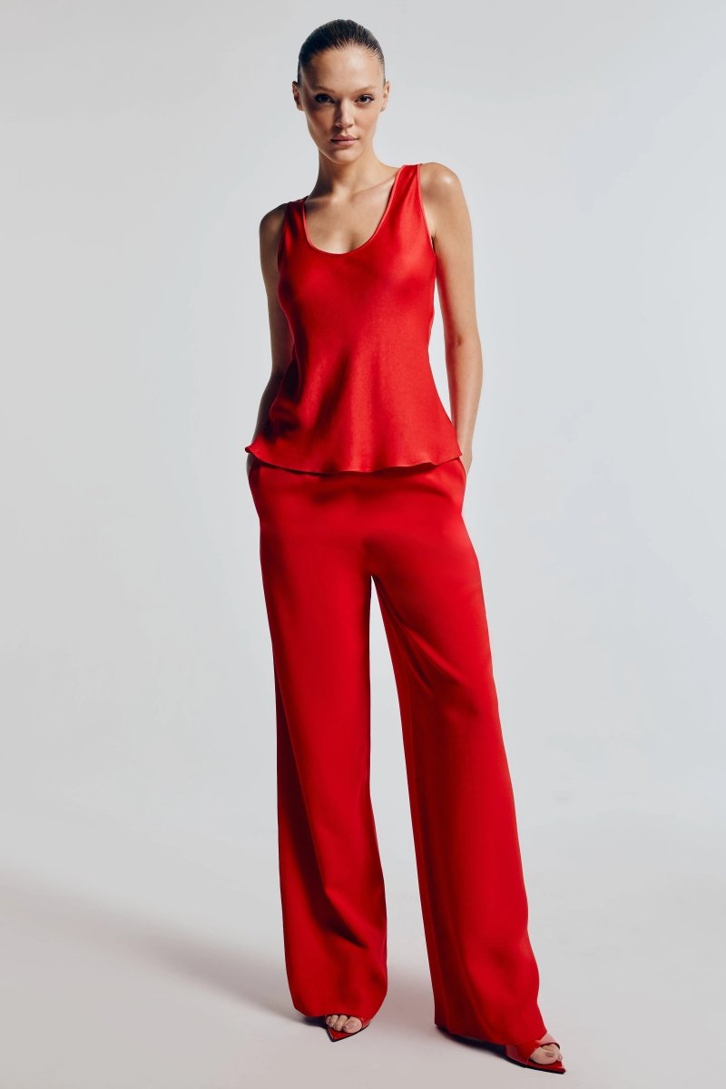 Calça Crepe Gal - Vermelho - Bonne Soirée