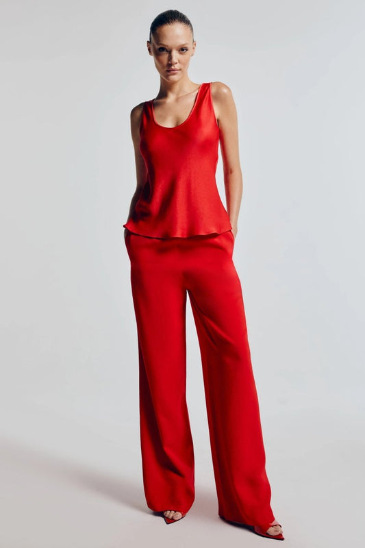 Calça Crepe Gal - Vermelho - Bonne Soirée