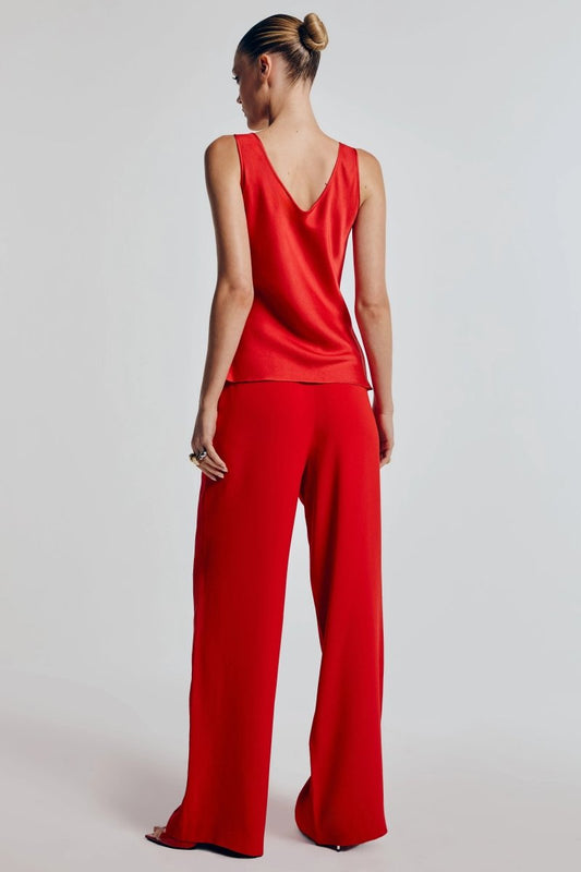 Calça Crepe Gal - Vermelho - Bonne Soirée