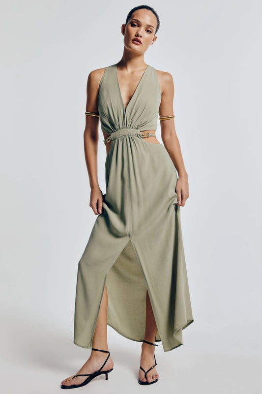 Vestido Recortes Patrice - Verde - Bonne Soirée
