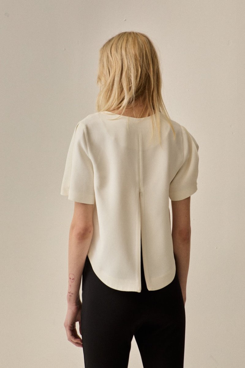 Blusa Mangas Elle Alfaiataria Off - White - Bonne Soirée