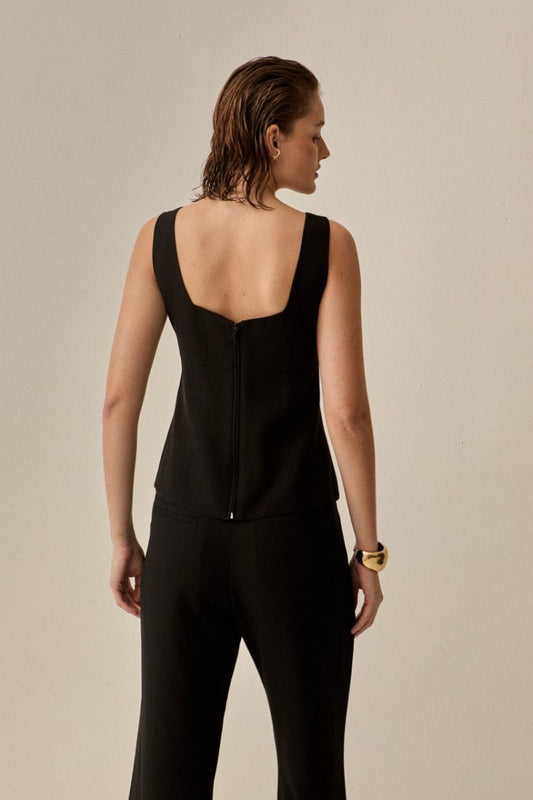 Blusa Peplum Elle Alfaiataria Preto - Bonne Soirée