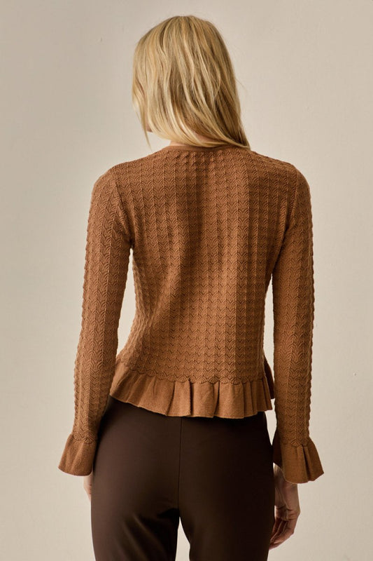 Blusa Manga Longa Ayla Tricot Caramelo - Bonne Soirée