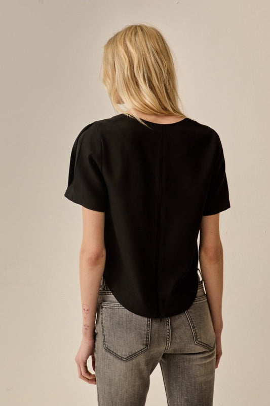 Blusa Mangas Elle Alfaiataria Preto - Bonne Soirée