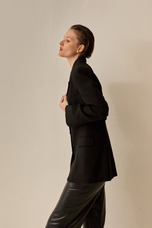 Blazer Elle Alfaiataria Preto - Bonne Soirée