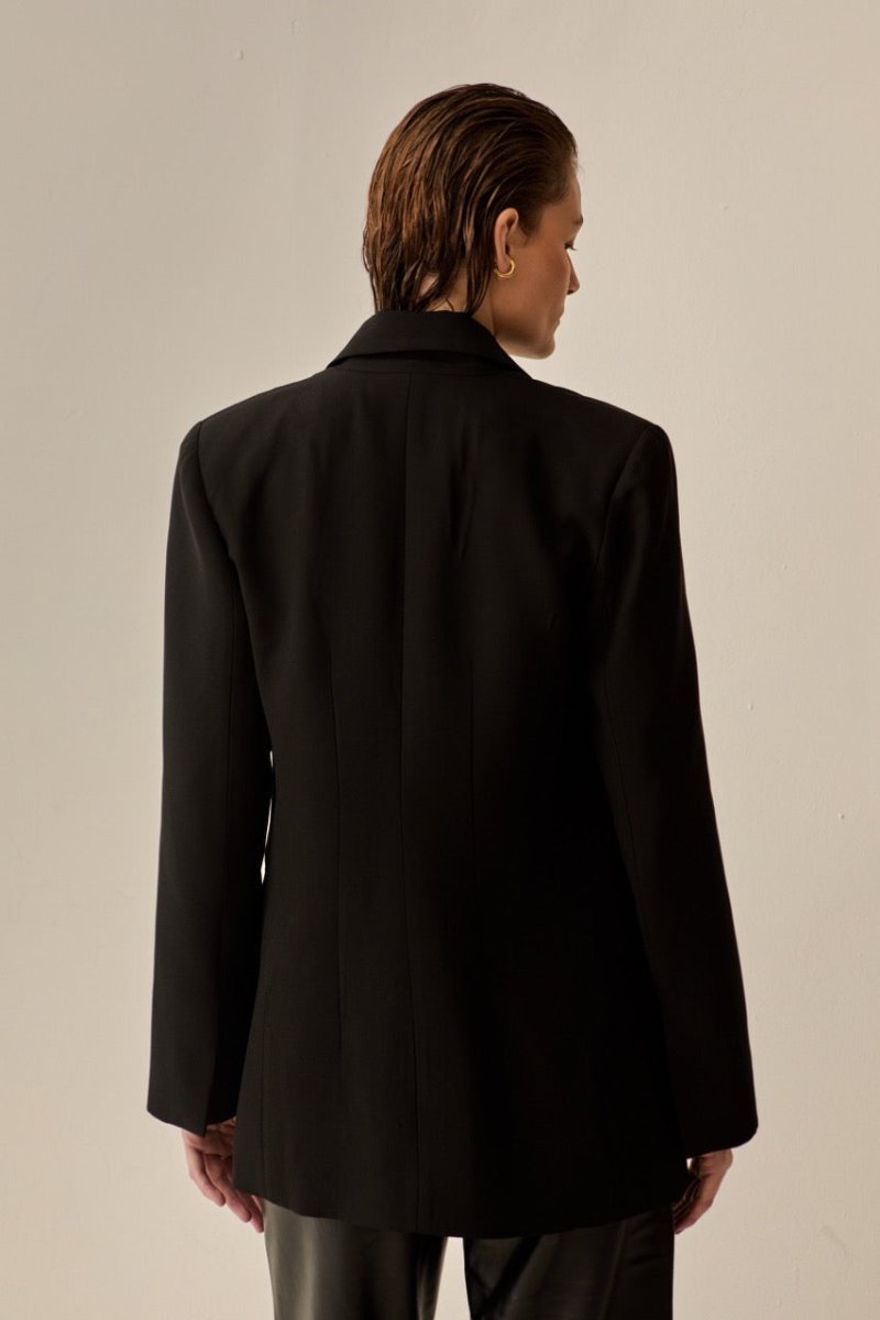 Blazer Elle Alfaiataria Preto - Bonne Soirée