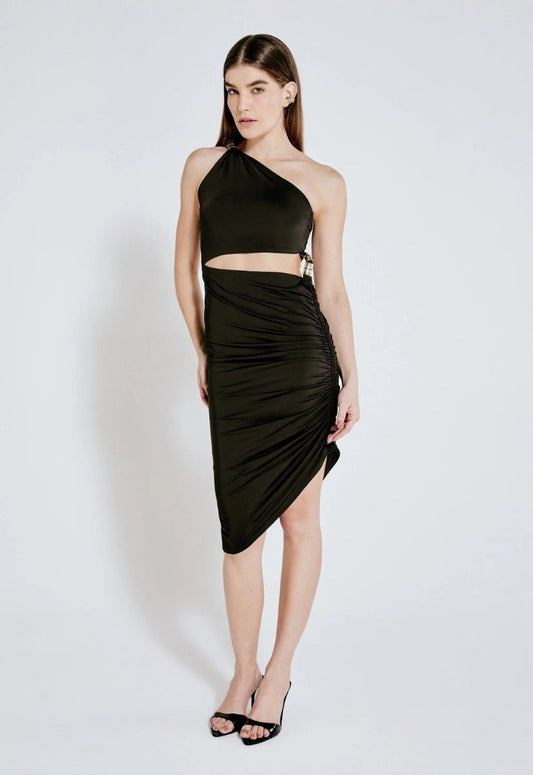 Vestido Drapeado Valentina - Preto - Bonne Soirée