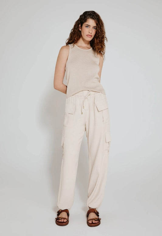 Calça Cargo Crepe Haydée - Vanilla - Bonne Soirée