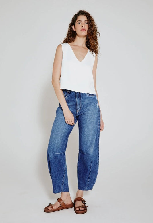 Blusa Crepe Decote V Léa - Off White - Bonne Soirée