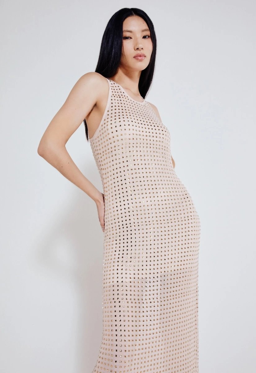 Vestido Cristais Longo Cosmopolitan - Rosê - Bonne Soirée
