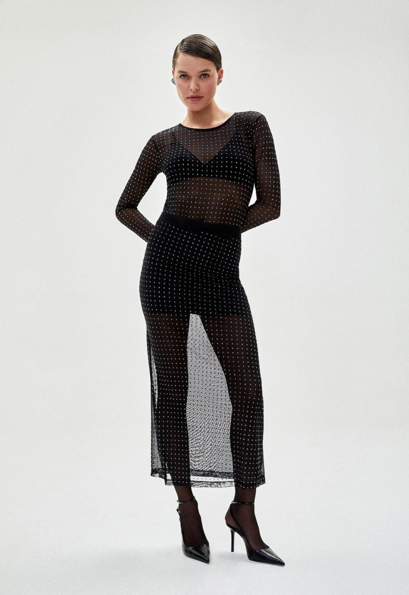 Blusa Tule Desiré - Preto - Bonne Soirée