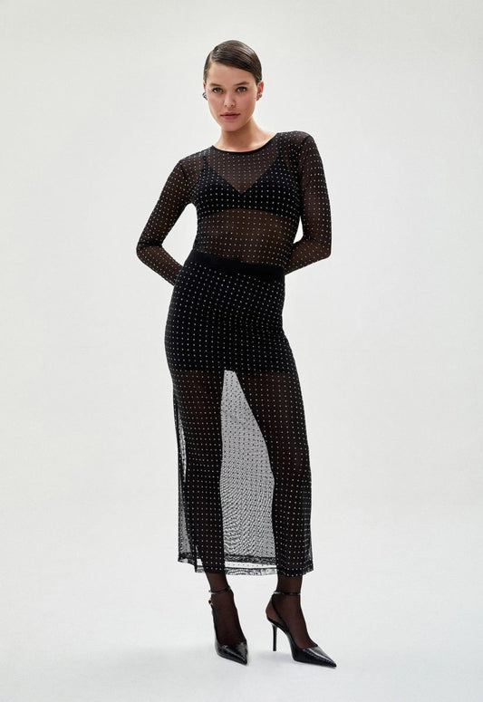 Blusa Tule Desiré - Preto - Bonne Soirée