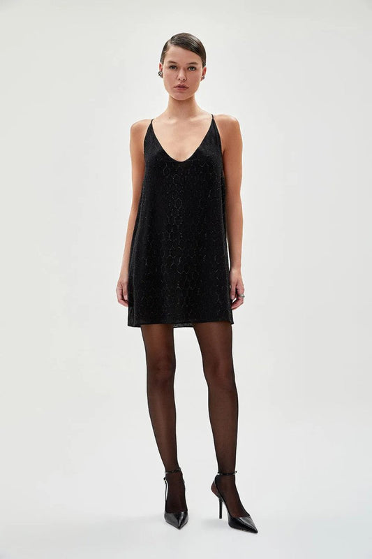 Vestido Cristais Madeline - Preto - Bonne Soirée
