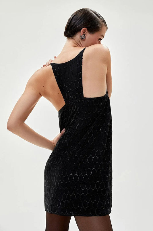 Vestido Cristais Madeline - Preto - Bonne Soirée