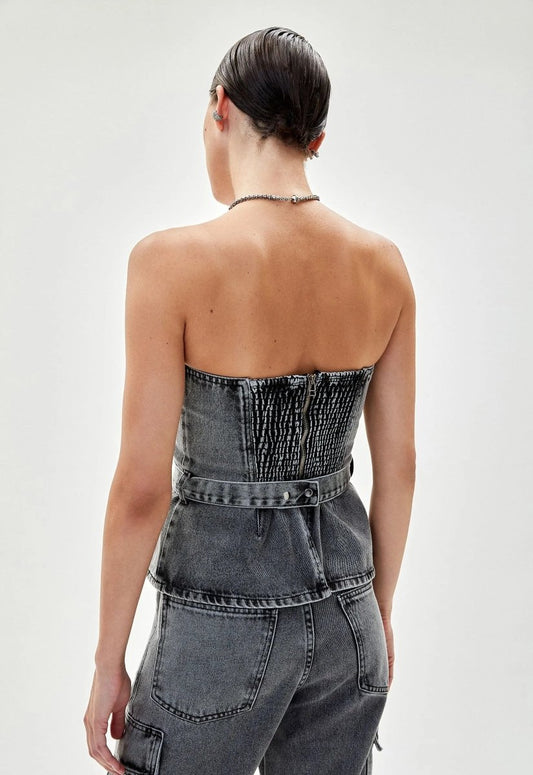 Top Jeans Lucie - Preto - Bonne Soirée