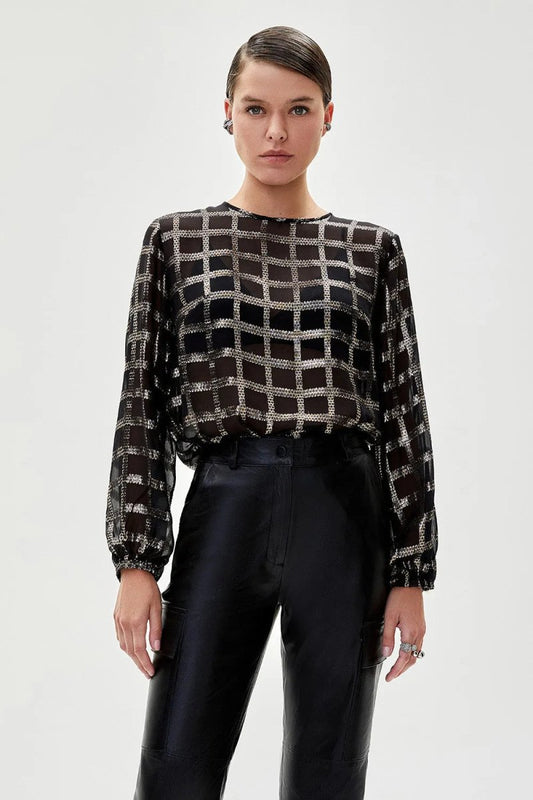 Blusa Seda Silvia - Preto
