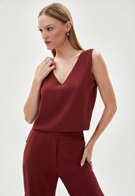 Calça Cargo Crepe Bella - Cherry - Bonne Soirée