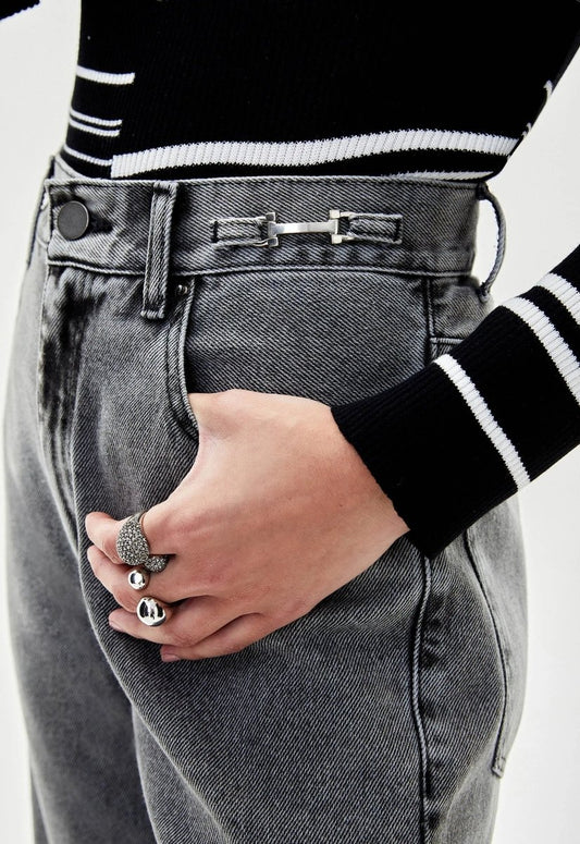 Calça Jeans Wide Leg Lucie - Preto - Bonne Soirée