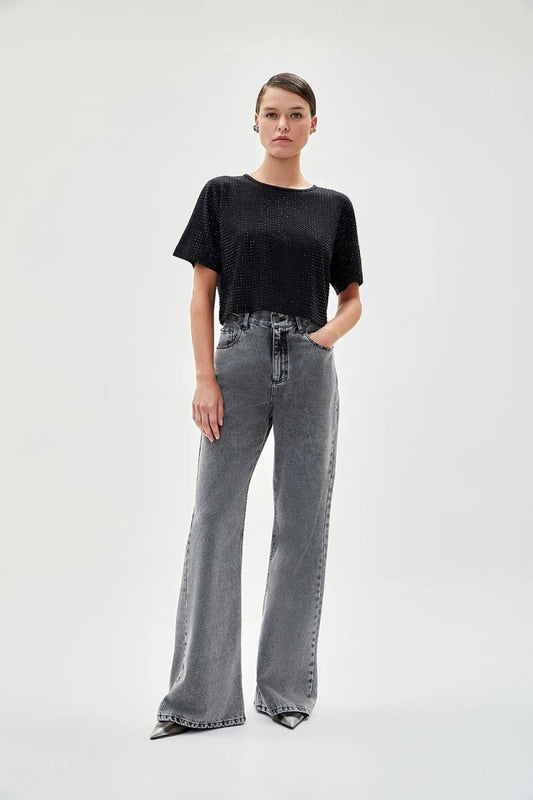 Blusa Cristais Lis - Preto - Bonne Soirée