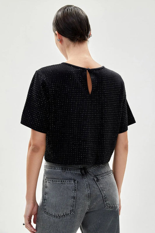 Blusa Cristais Lis - Preto - Bonne Soirée