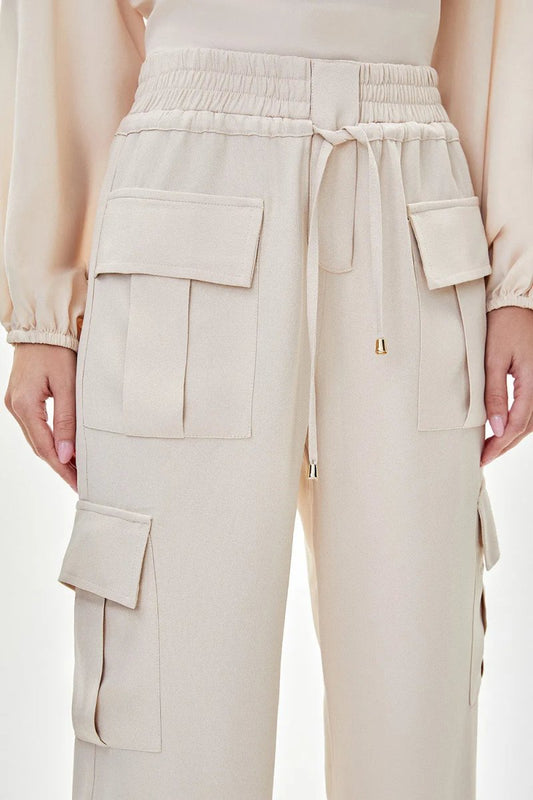 Calça Cargo Crepe Haydée - Vanilla - Bonne Soirée
